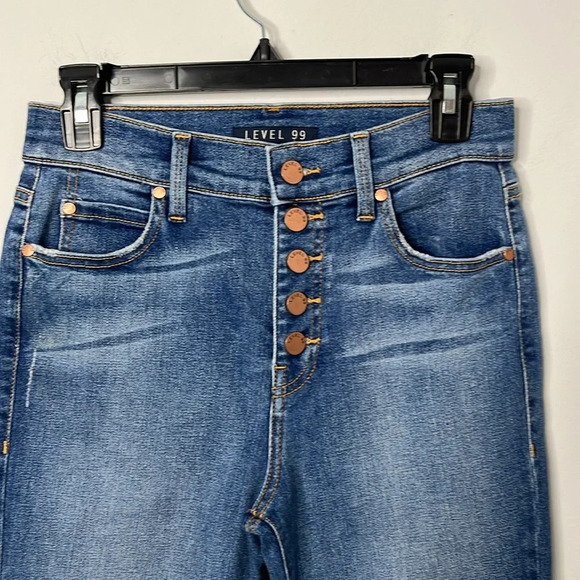 Level 99 Heidi Exposed Button High Rise Skinny Jeans - Picture 2 of 7